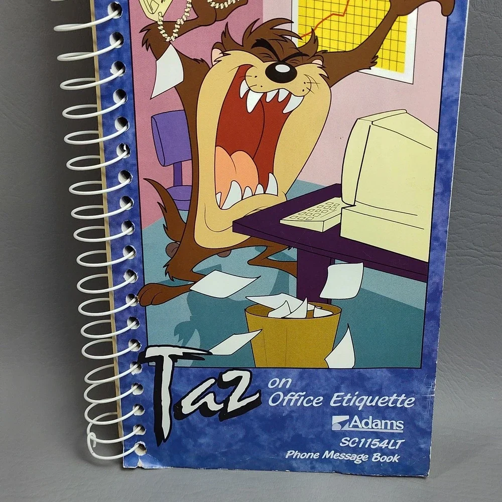 Vintage Looney Tunes Taz Phone Message Book 1997 Carbon Paper‎ Tasmanian Devil